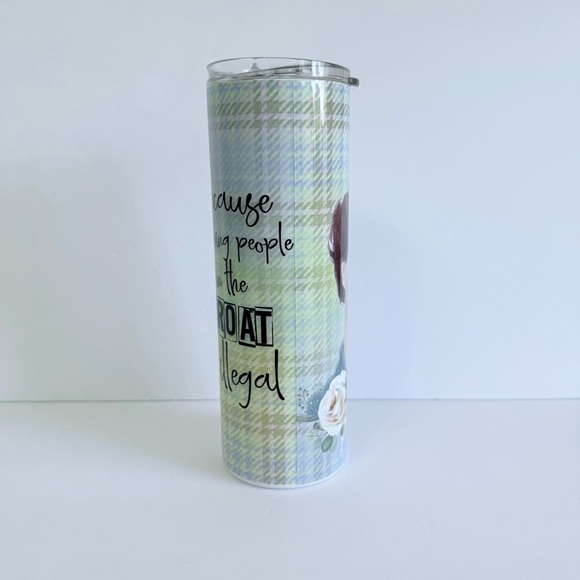 Plaid Wine Tumbler with Humorous Quote - Picture 4 of 4
